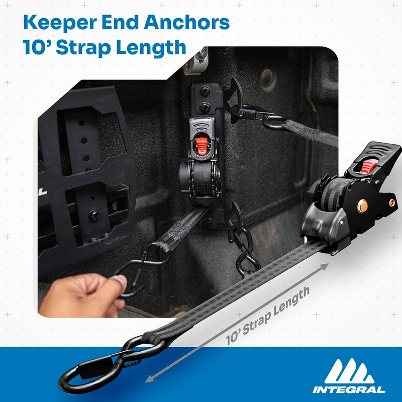 Integral Straps - Compatible with Chevrolet Silverado & GMC Sierra - (1500 2019+, 2500/3500 2020+) - Single Pack - Bed Mounted Retractable Tie Down - Image 4